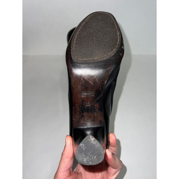 VERO CUOIO Black Leather Booties 1.5-2" Heels SIZE 39/8.5 - Picture 7 of 7